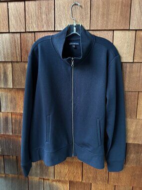 NWOT Brooks Brothers® Navy Blue Double-Knit Full-Zip Jacket in Women's 3X